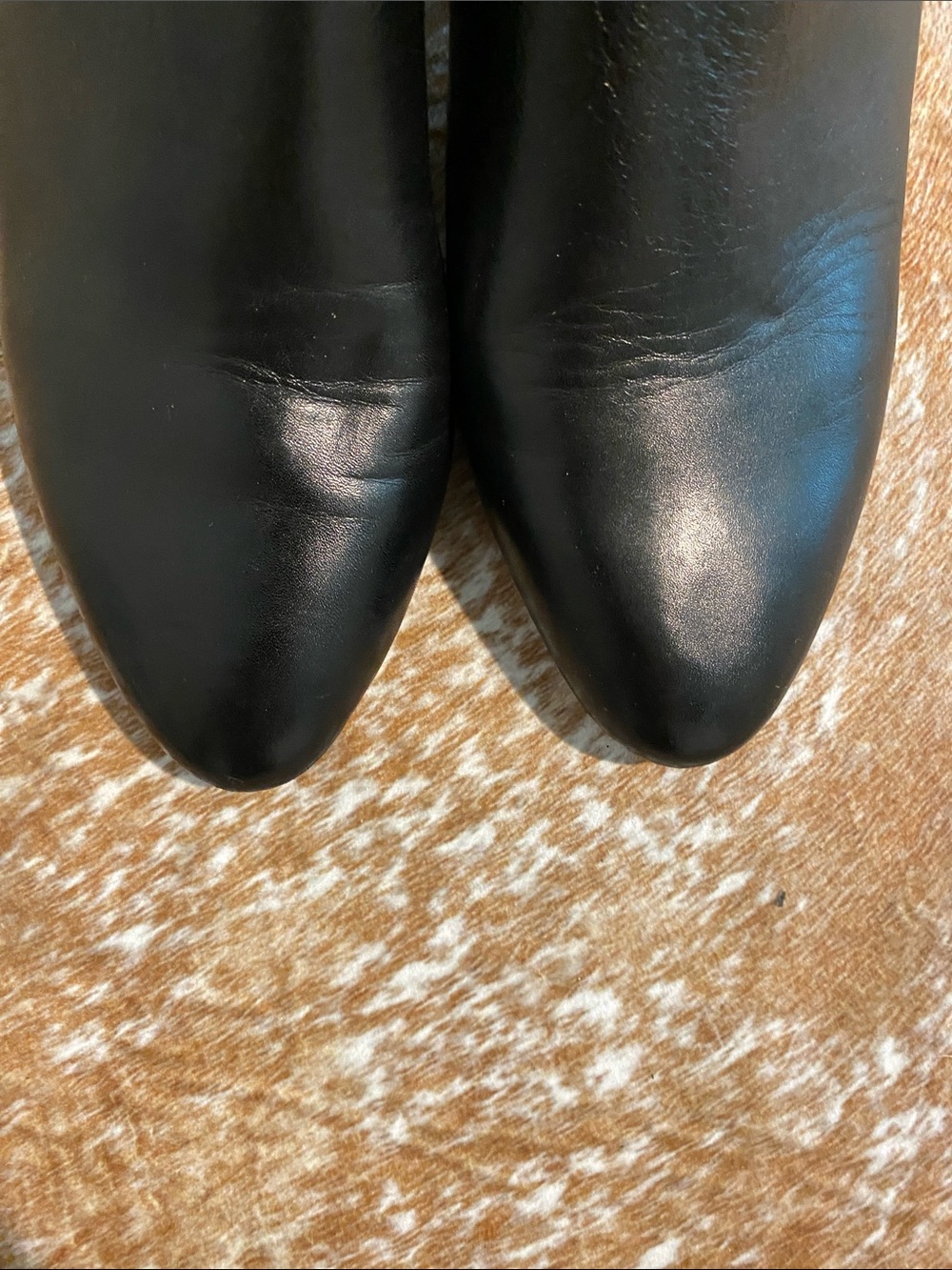 Women's Halogen  Black Leather Slip-On Mule with Wood Block Heel size 7.5 - Picture 4 of 4